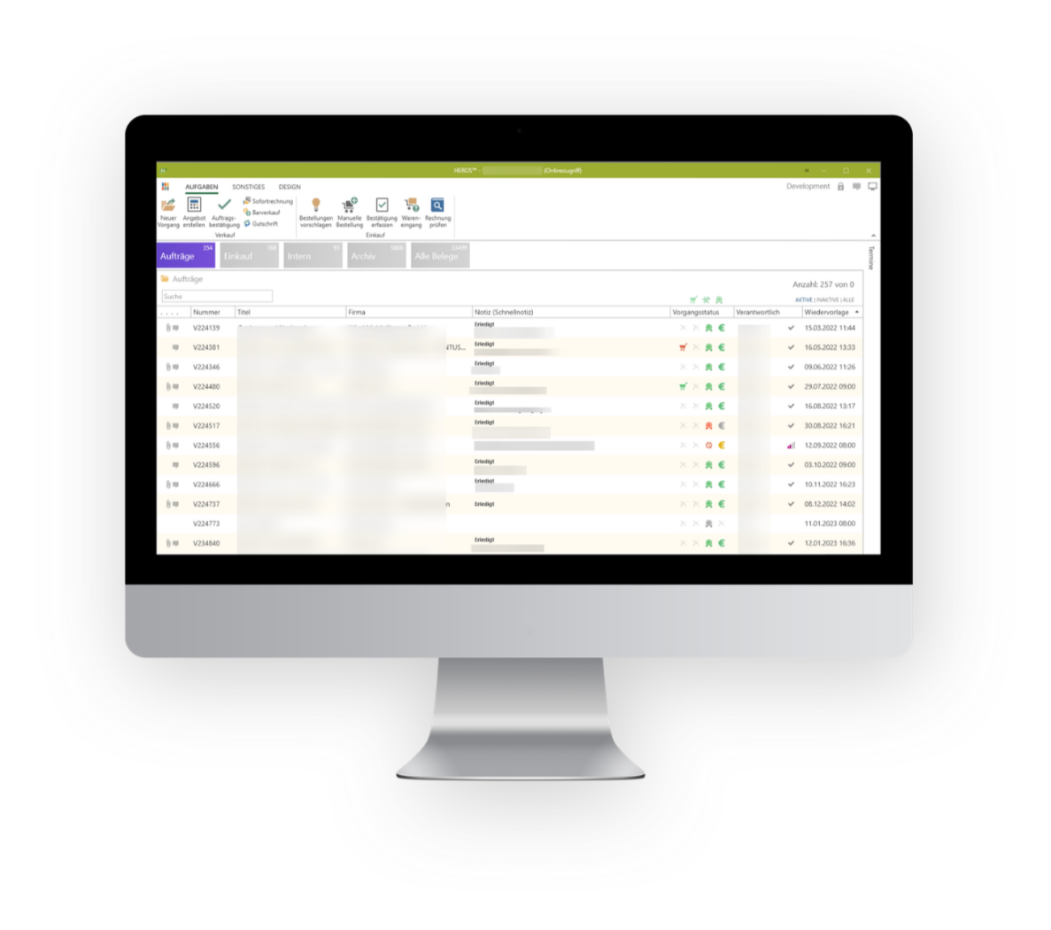 HEROS Dashboard Mockup